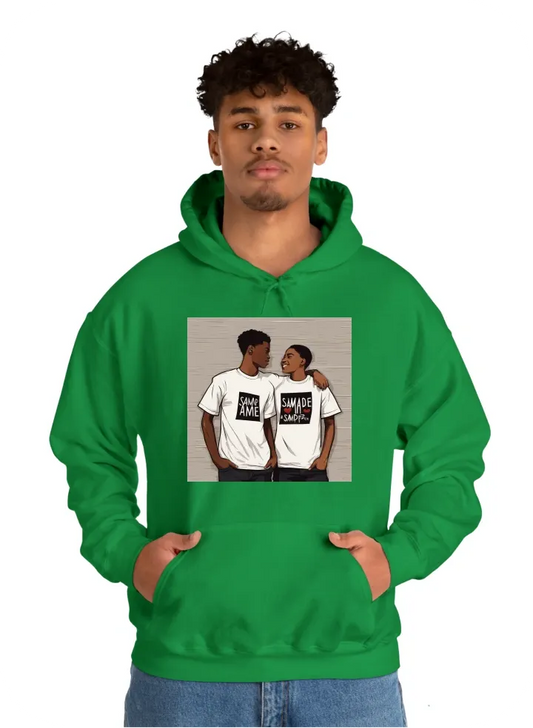 I want a shirt with text "#SAMADEP" with two black teenage couples