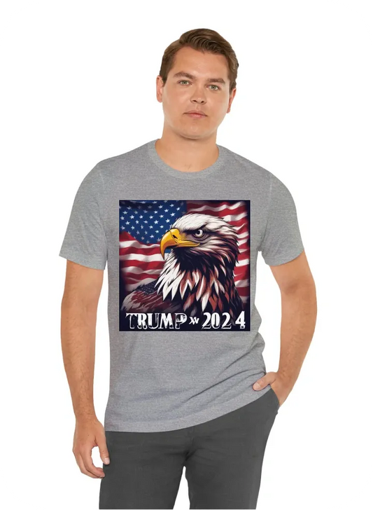 I want a shirt with trump 2024 on the back Large inside of an american flag with a eagle