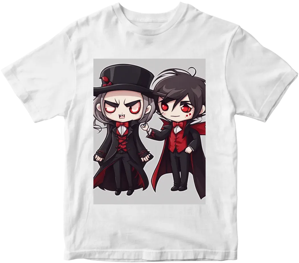 Vampire couple cute cartoon chibi png