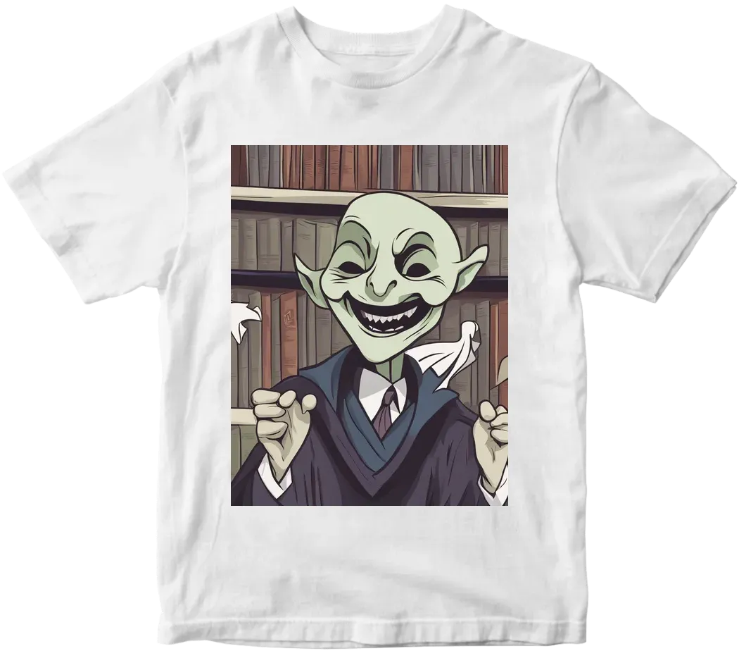 Literary society named “LITMATICS” with a small funny cartoon of voldemort laughing saying “got your nose”