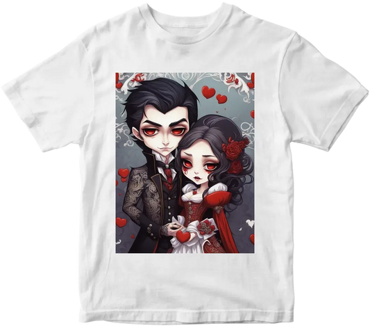 Vampire couple cute cartoon chibi no background