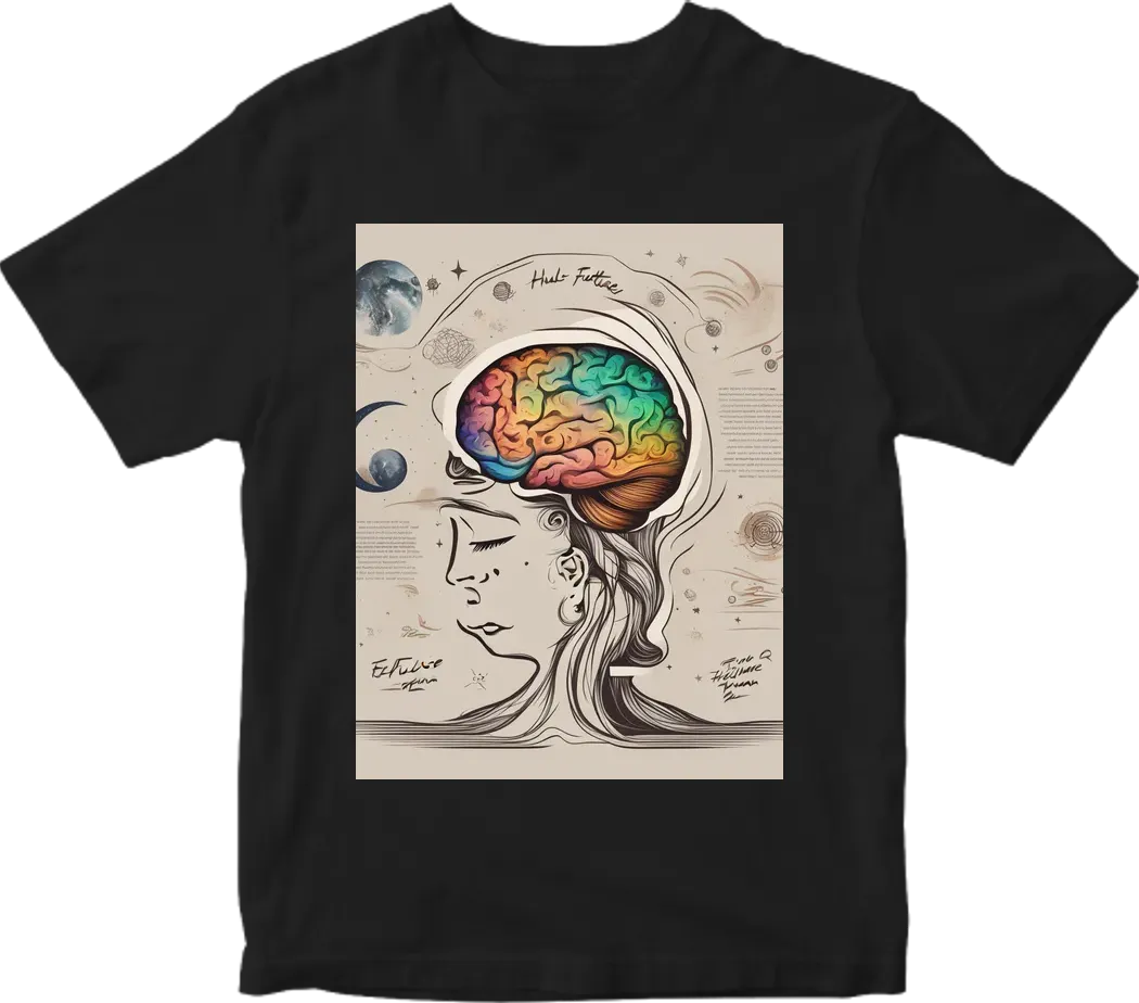 Create designs for brand d'blunt, elements- future human, future elements, human brain, moon, space, with some quote written