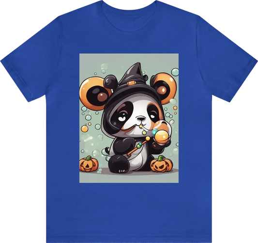 Chibi Halloween panda  blowing bubbles