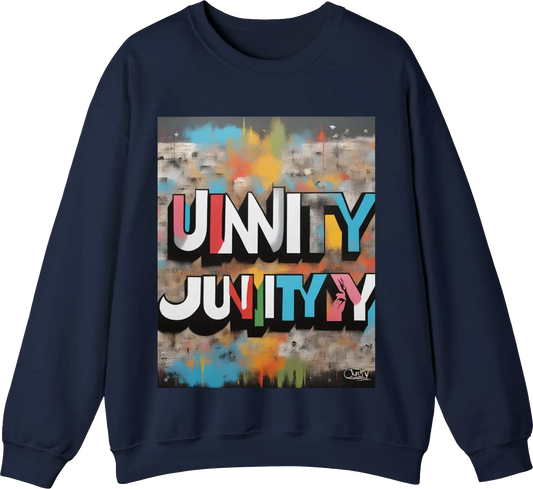 The word "UNITY" written in bold, uppercase letters at the top of the design, serving as a clear focal point