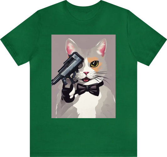 Cat holding gun