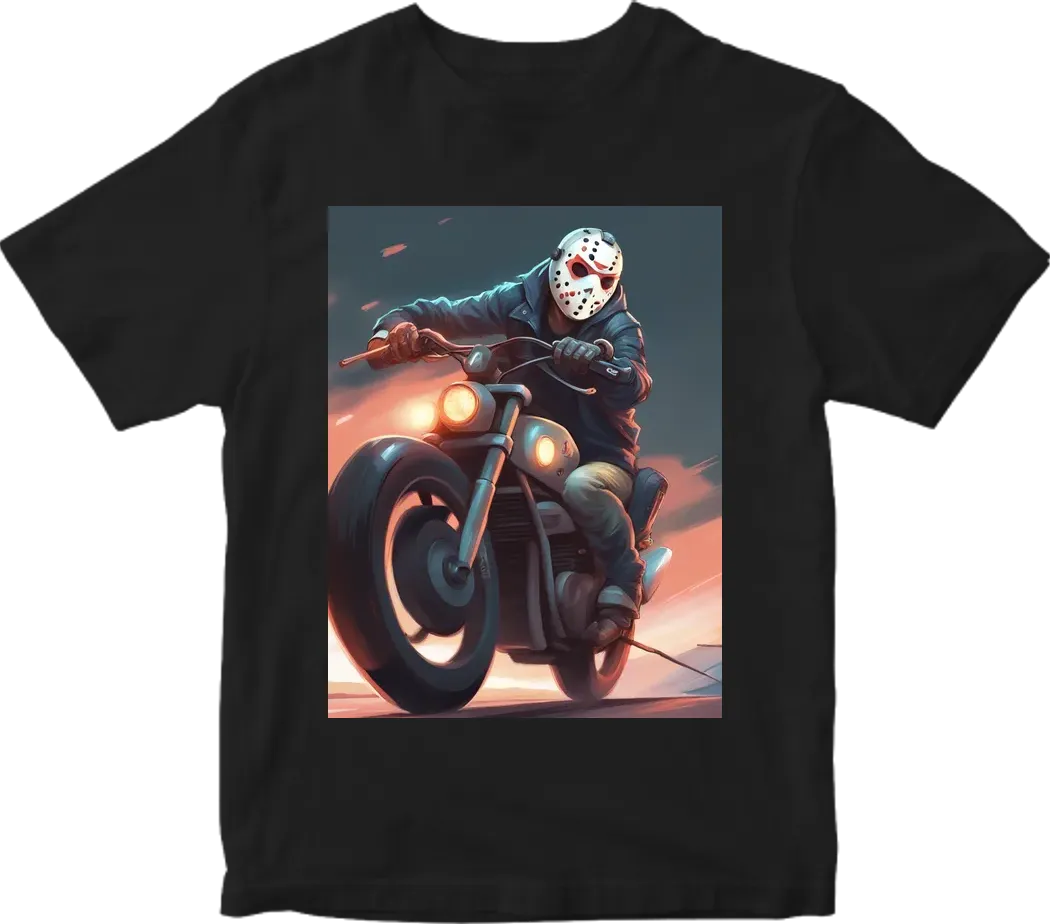 Jason voorhees riding a motorcycle