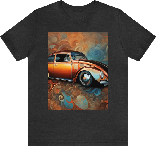 1974 volkswagen beetle abstract with rich colors