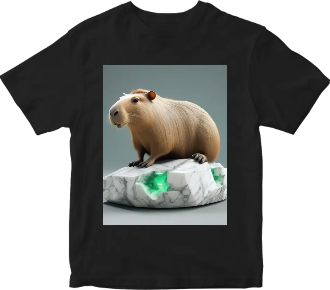 A capybara lying down, cartoon, white background