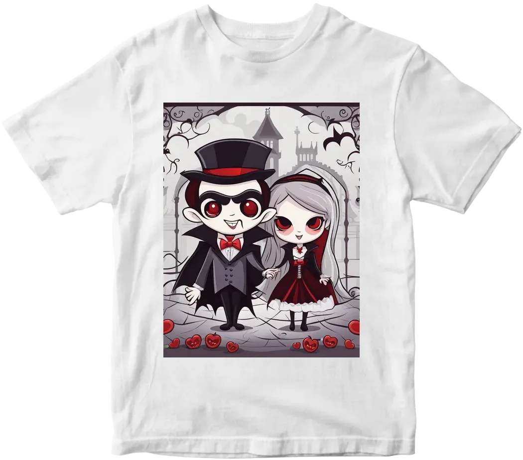 Vampire couple cute cartoon