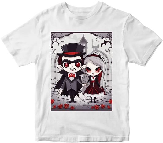 Vampire couple cute cartoon