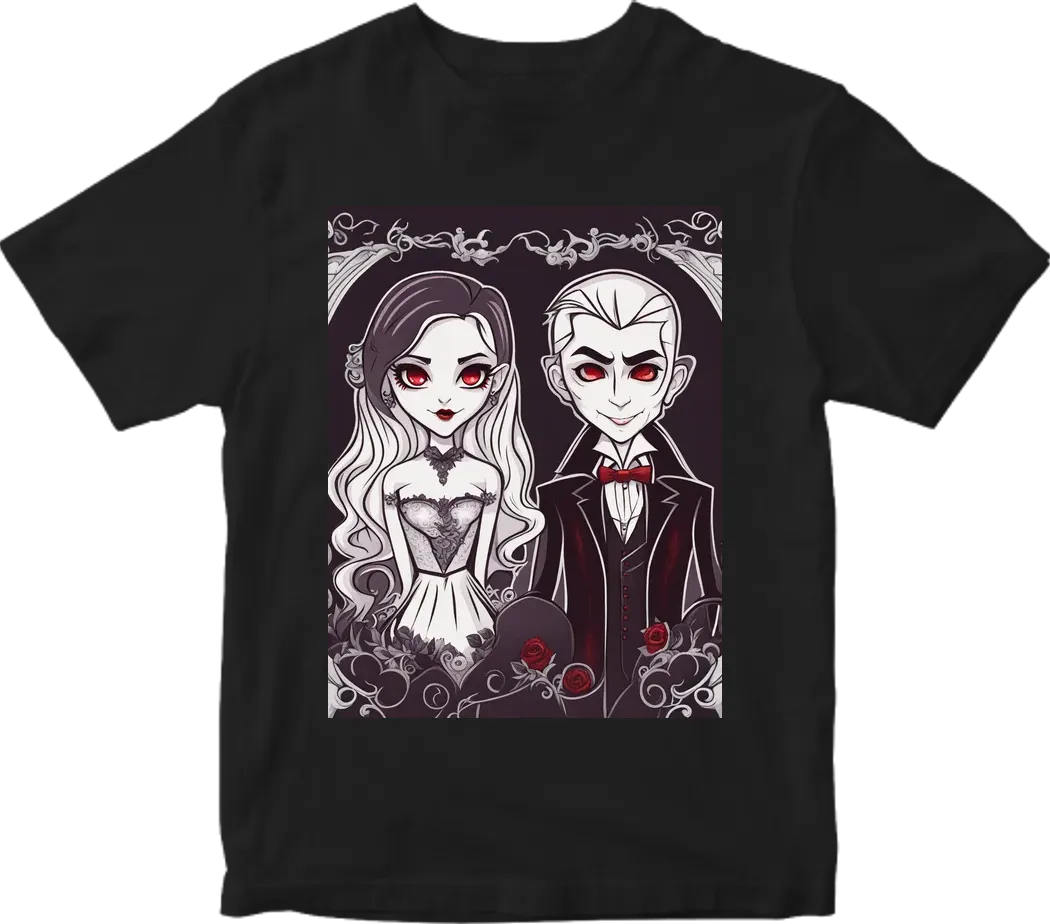 Vampire couple cute cartoon