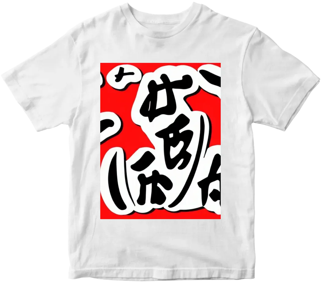 Animated red and white and black japanese letters