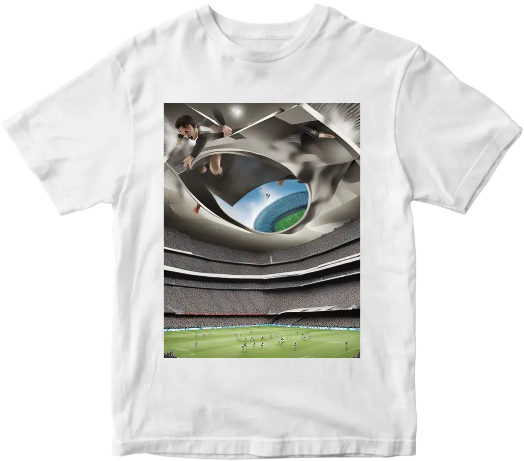 Optical illusion rugby world cup falling a rugby stadium, jr