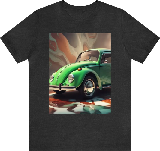 1974 volkswagen beetle abstract with rich colors