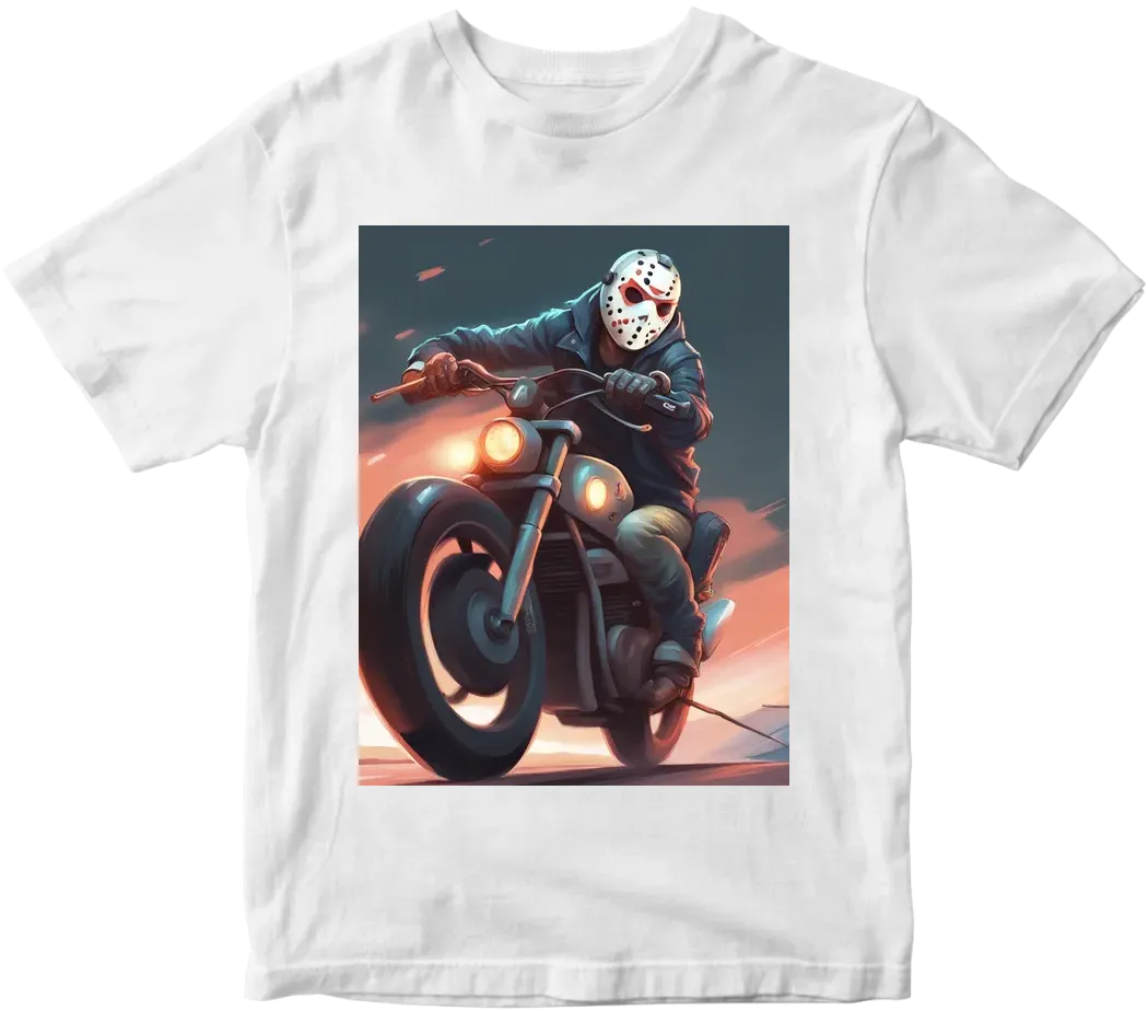 Jason voorhees riding a motorcycle