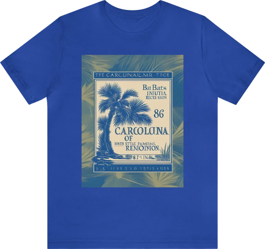 Image of the state of South Carolina, with blue palmetto tree, banner of 86th annual Bates-Ingram family reunion