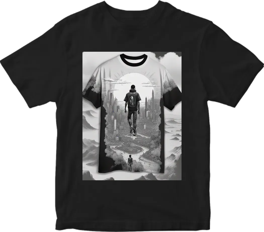 A travis scott utopia album shirt in black and white