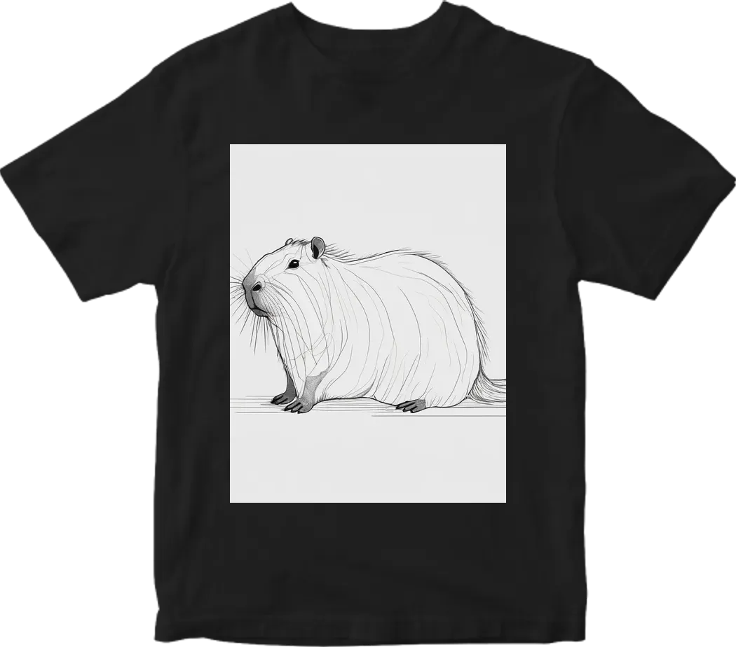 Capybara illustration one line