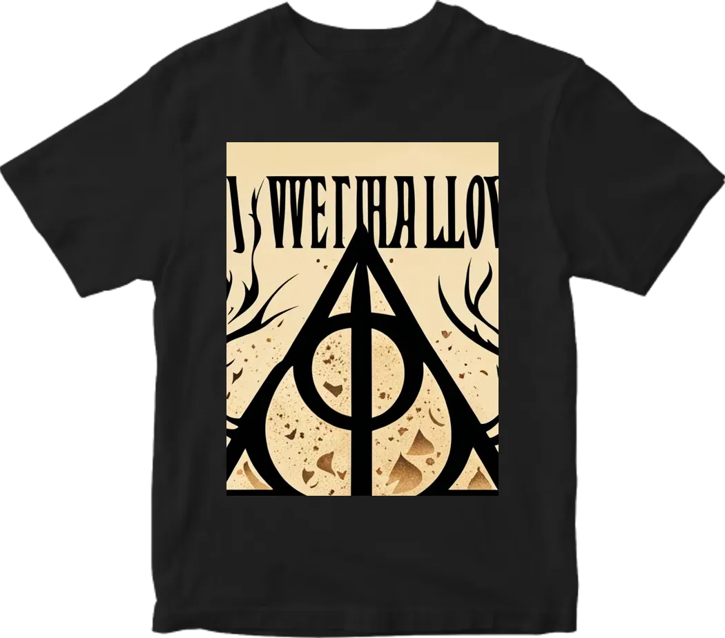 Text of wizd with logo of deathly hallows
