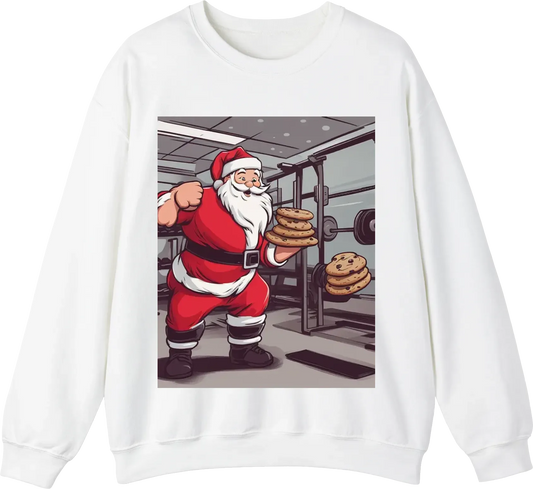 "Santa's workout buddy: lifting cookies since '92!"