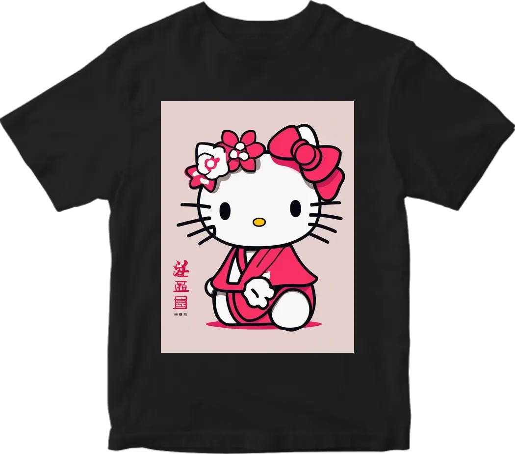 Minimalistic hello kitty in japanese