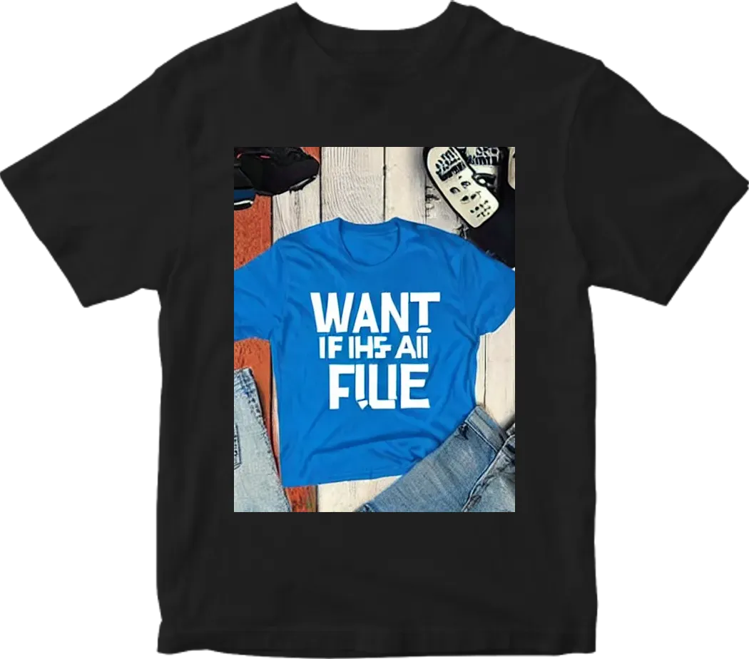 I want an AI T-shirt design with the text ‘AI is the future’ in bold letters, using the color blue and a futuristic font.