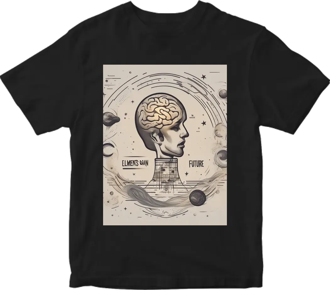 Create designs for brand d'blunt, elements- future human, future elements, human brain, moon, space, with some quote written