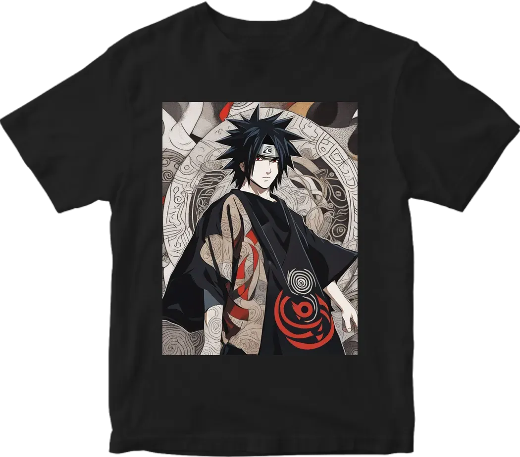 Sasuke uchiha awaken mangekyo sharingan black color oversized t shirt