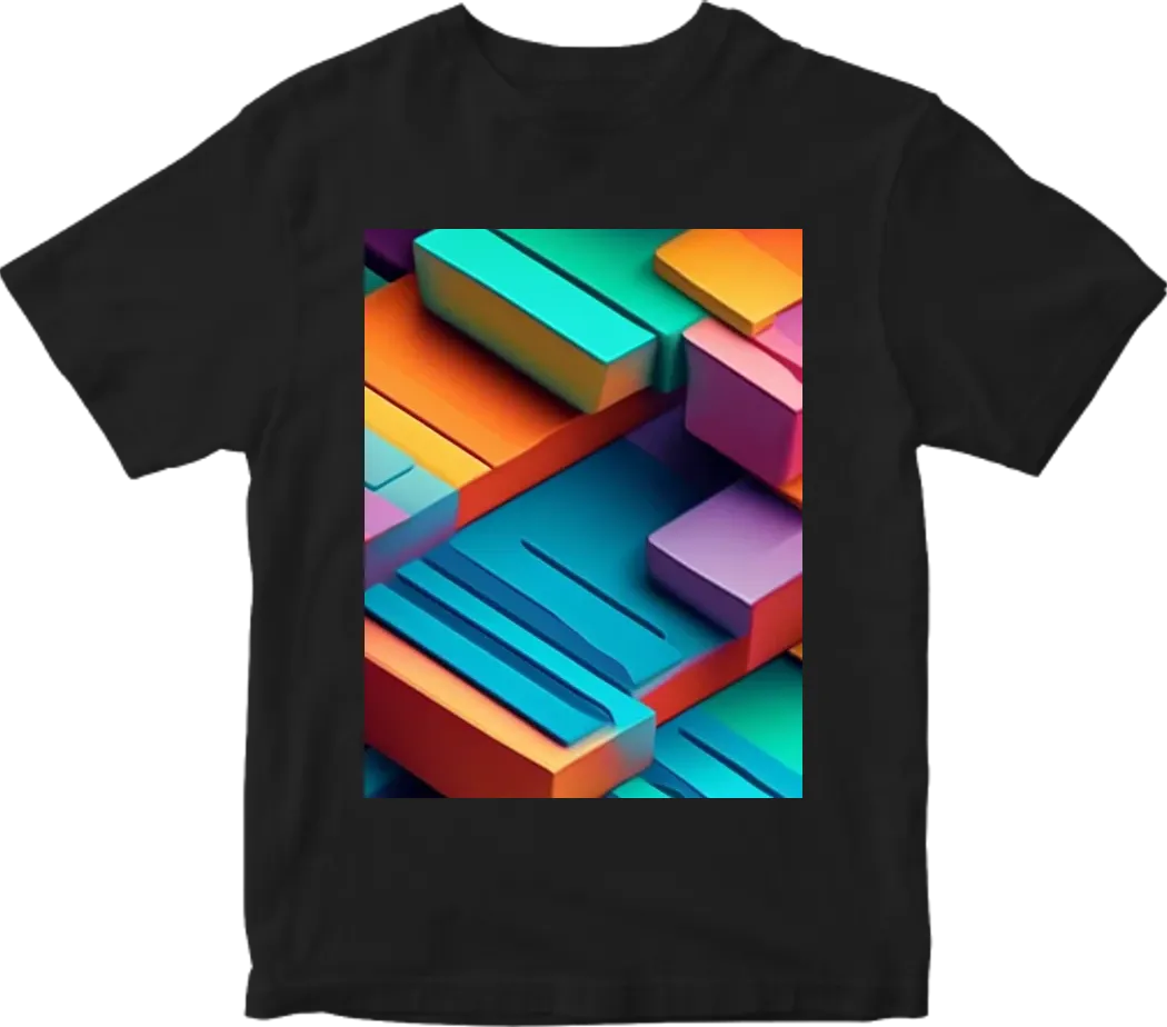 3d T-shirt with patterns of changing colours