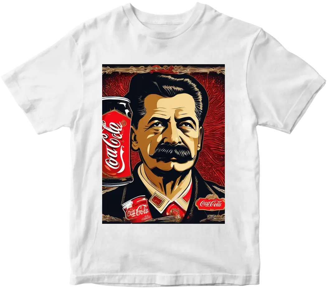 Stalin with coca cola on black background