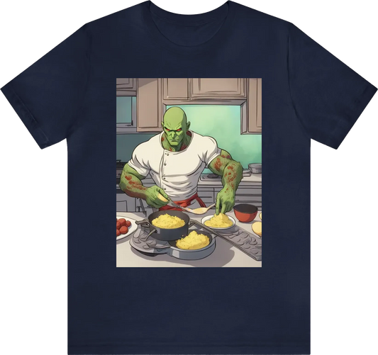 Drax the destroyer cooking scrambled eggs