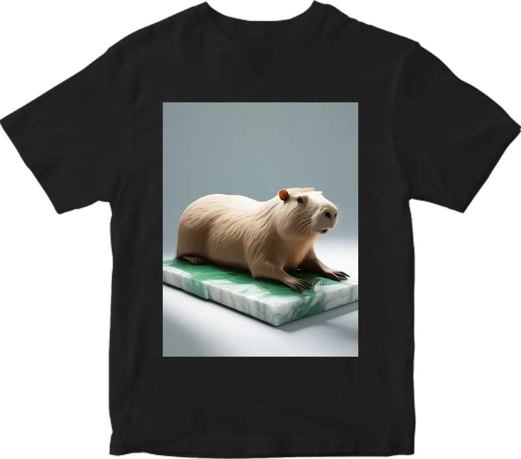 A capybara lying down, cartoon, white background