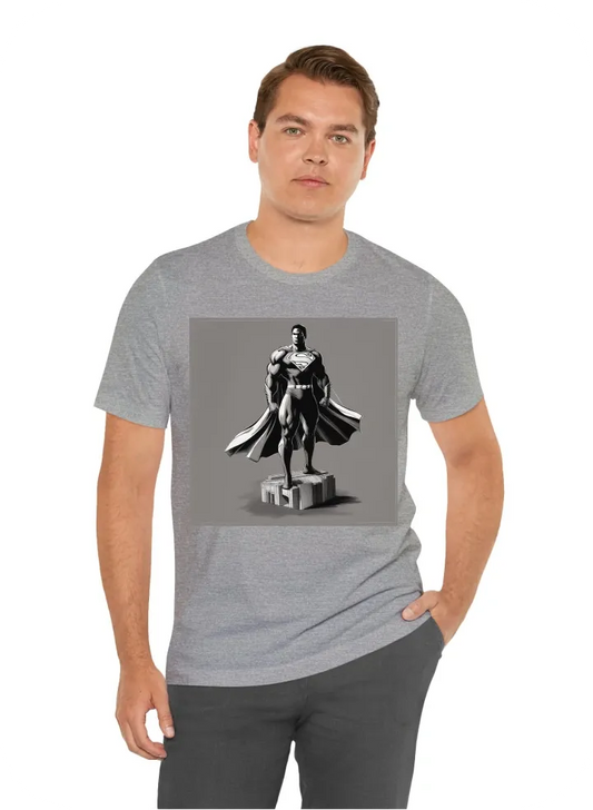 T-Shirt with: Black superman standing taller with status of liberty