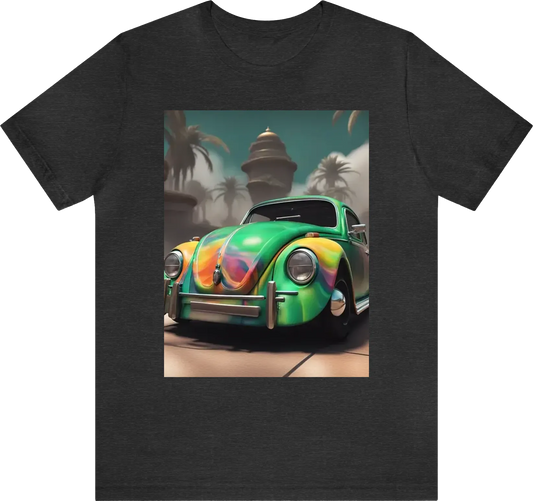 1974 volkswagen beetle abstract with rich colors