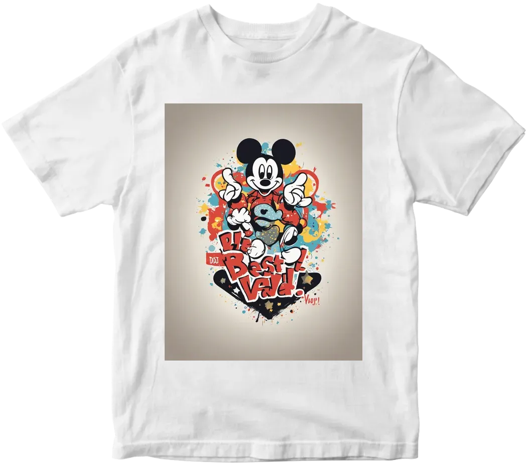 Mickey mouse direct print design with text "Best Dad Ever!"