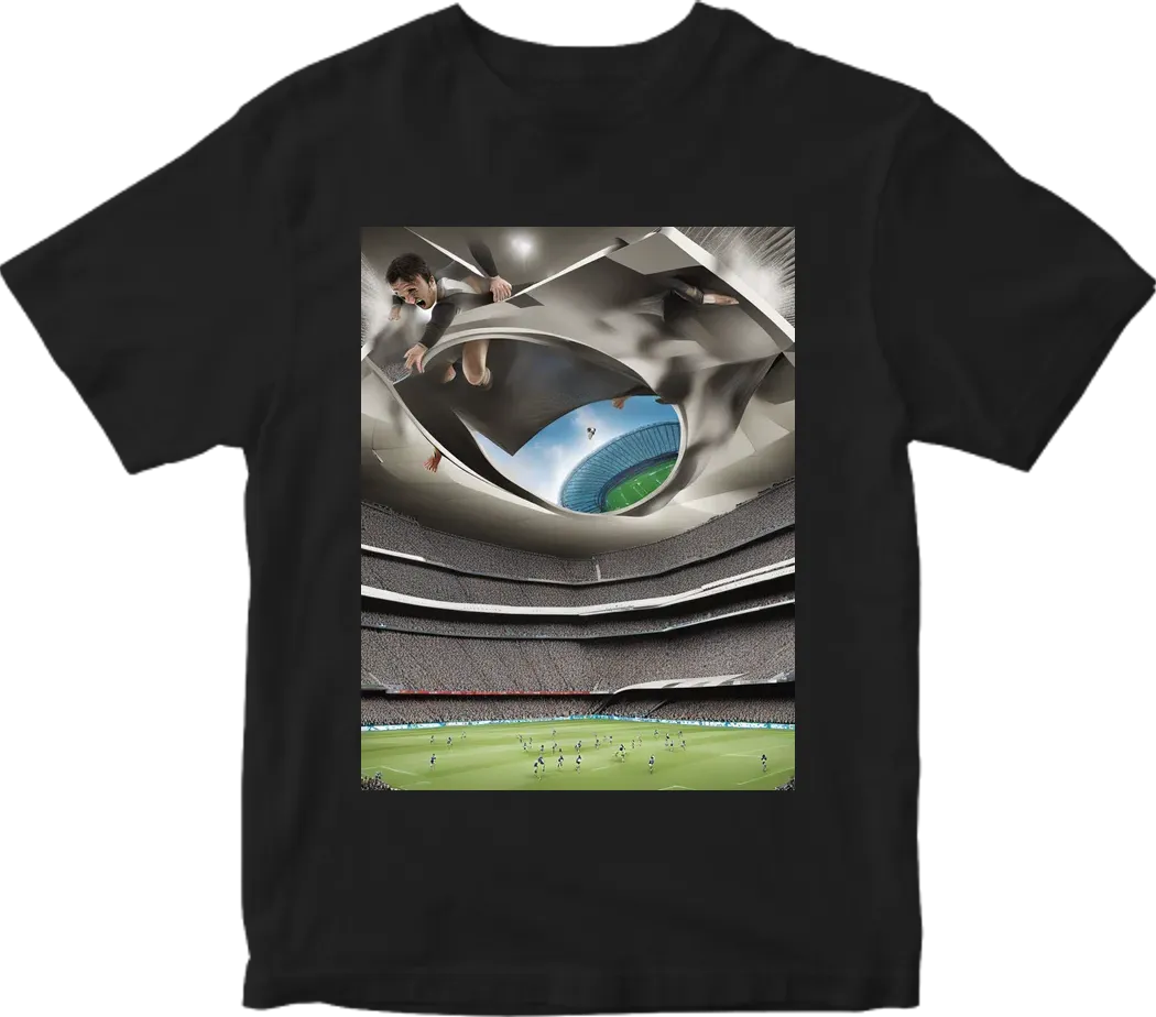 Optical illusion rugby world cup falling a rugby stadium, jr