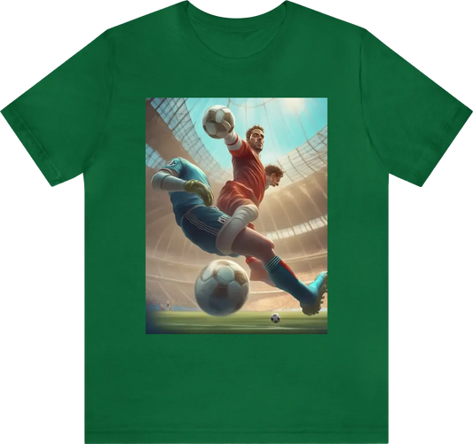 3d animation style Football goalkeeper making a diving save