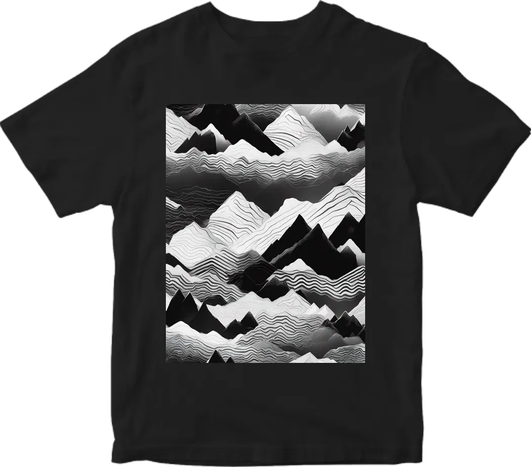 Black and white abstract Mountain Scenery