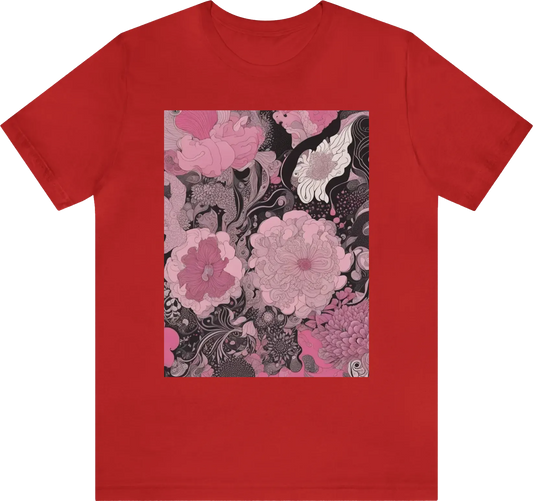 Black and pink floral pattern