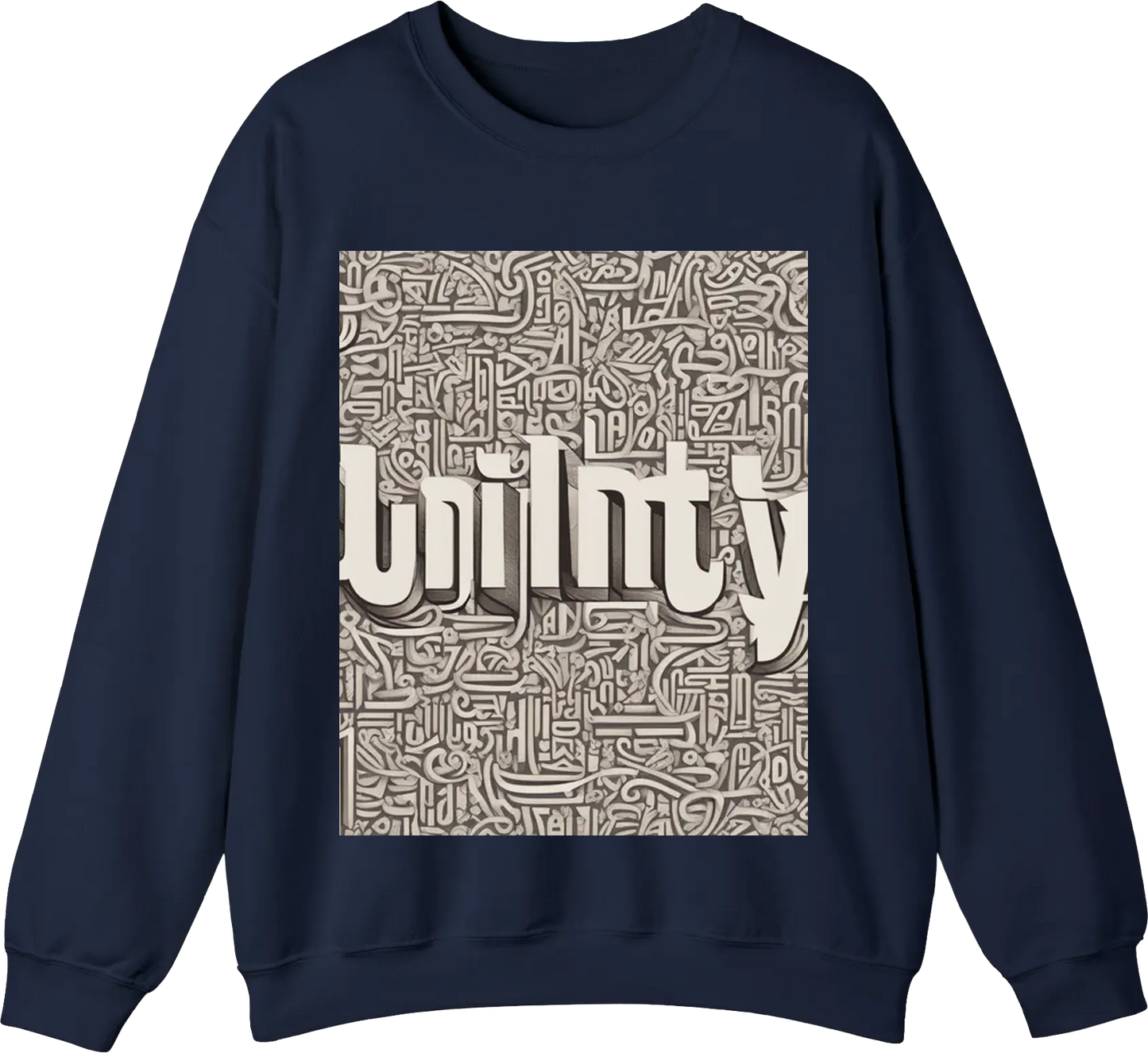 The word "UNITY" written in bold, uppercase letters at the top of the design, serving as a clear focal point