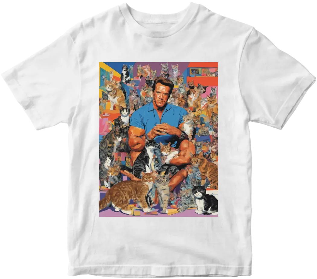 Arnold Schwarzenegger with cats