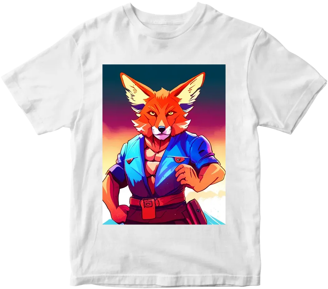 Macho brutal Fox in military garb with the slogan: Semper Fox