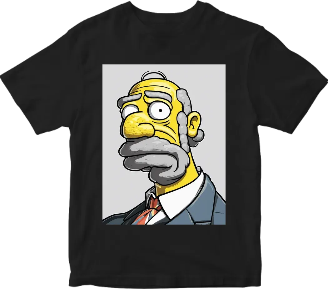 Homer simpsons face in style of mount rushmore