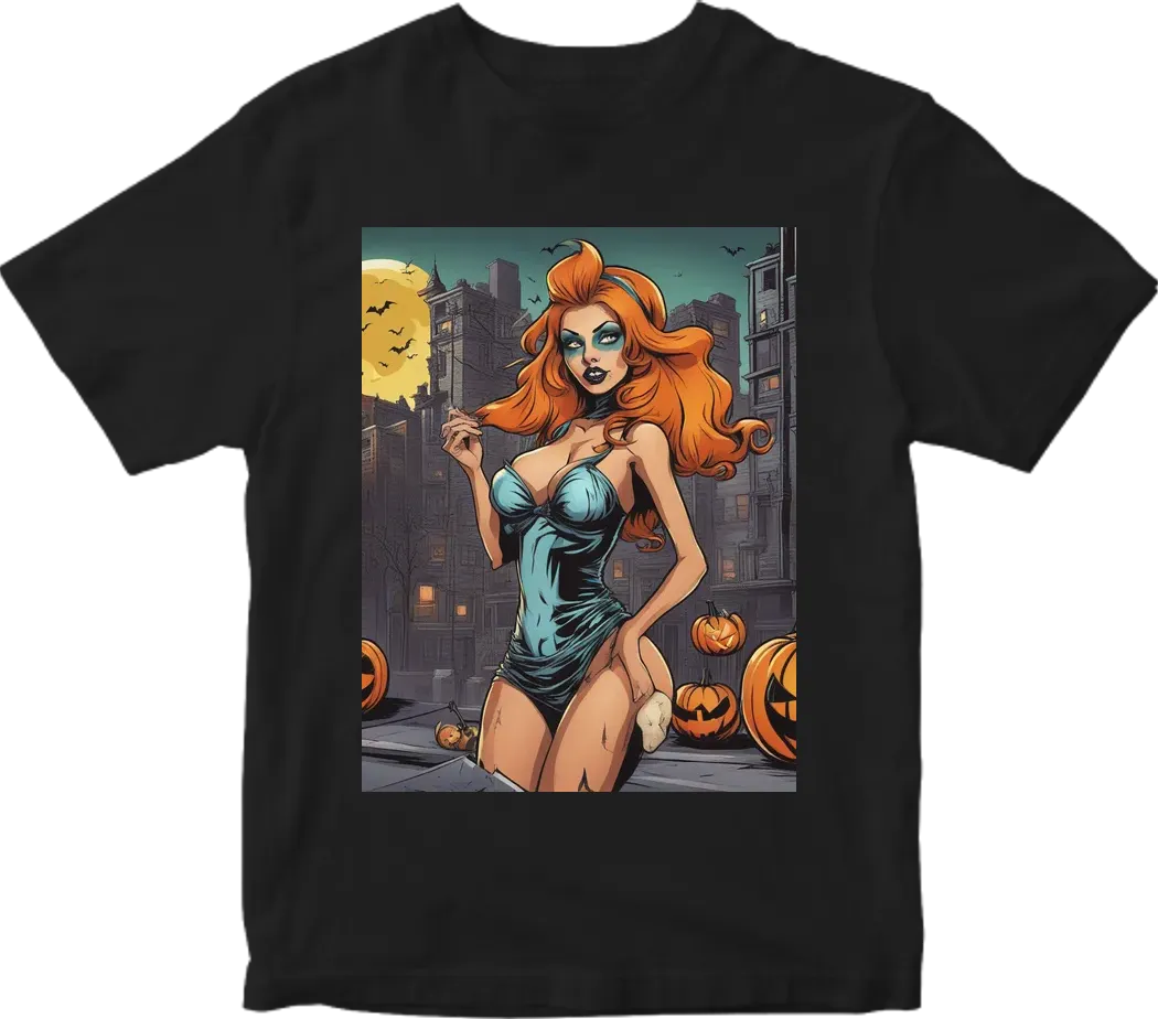 SEXY HOLOWEEN 3 COLOR IMAGE WITH A URBAN HUMOR