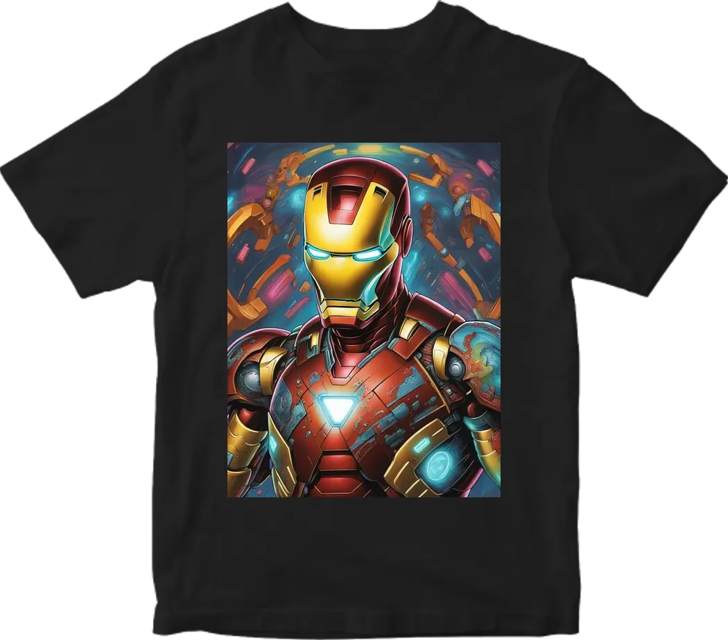 Neon dark iron man suit face tony stark