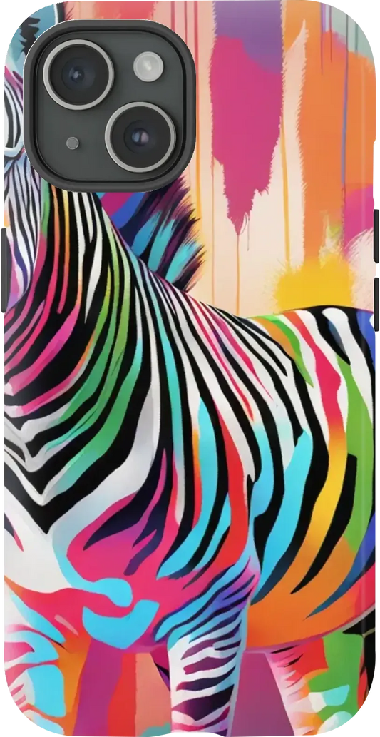 Colorful zebra in house