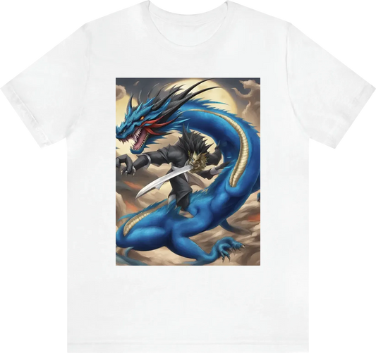Blue dragon and black dragon fightin
