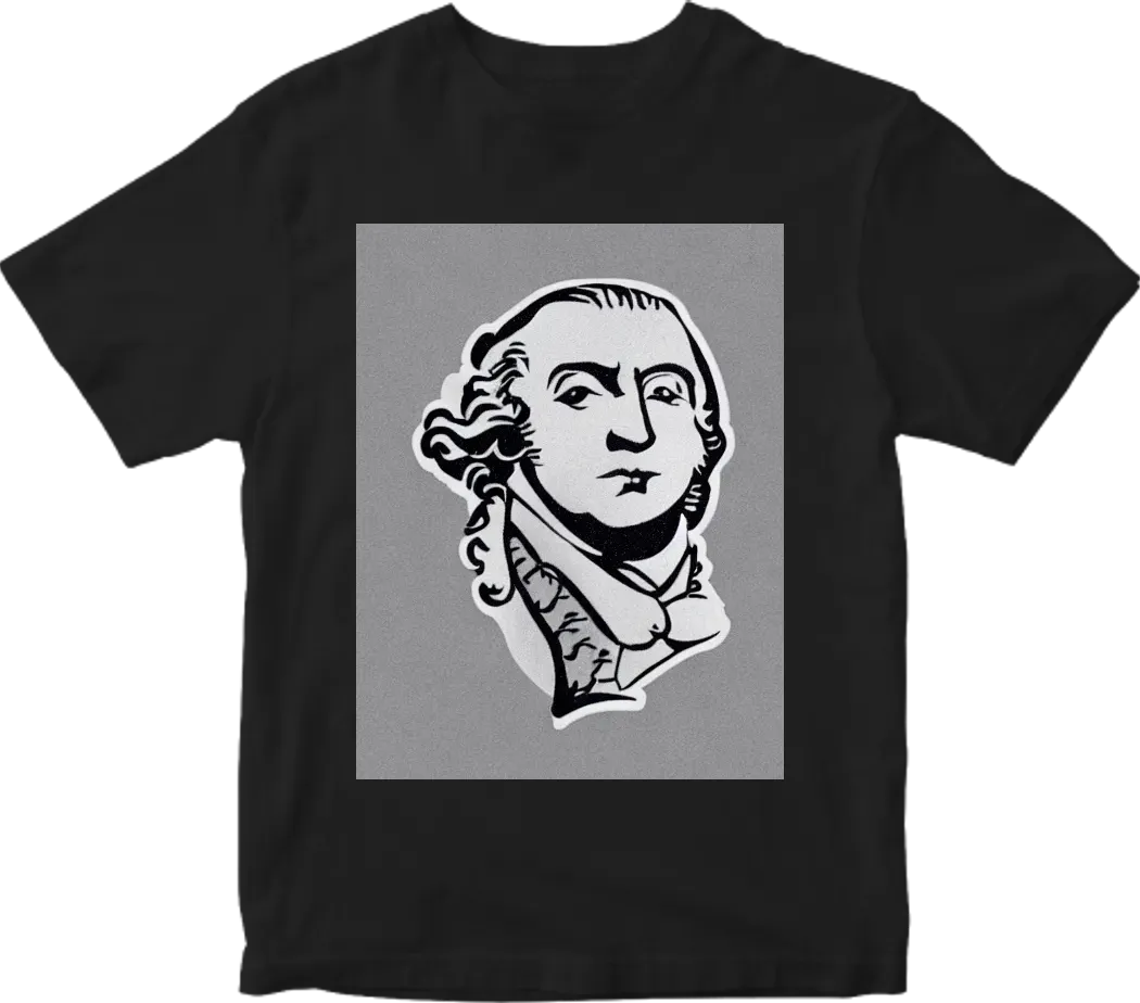 A vector logo of a powdered wig worn by the founding fathers in the year 1776, grayscale color palette, university mascot logo