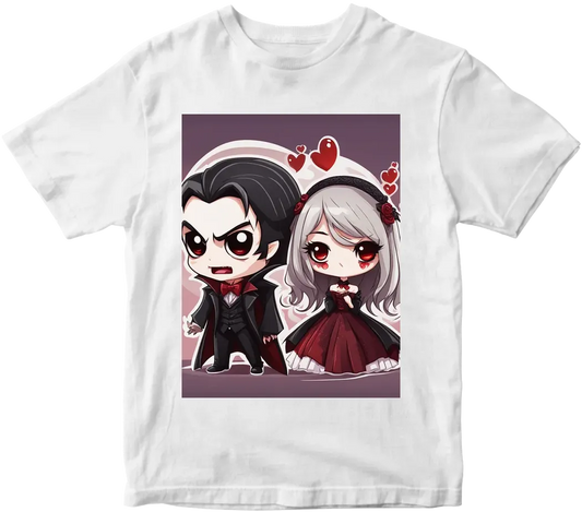 Vampire couple cute cartoon chibi png