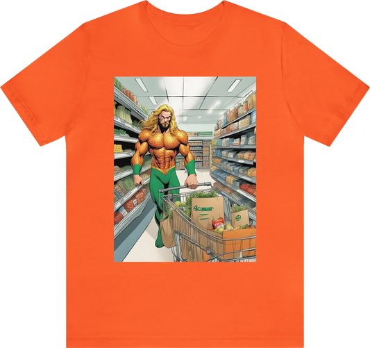 Aquaman goes shopping at the supermarket